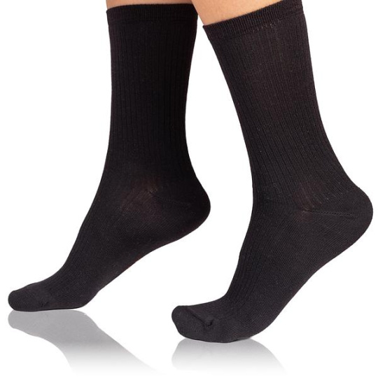 FANCY RIB MODAL SOCKS - Dámské ponožky z modalu - černá