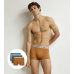 DIM COTTON STRETCH BIO BOXER 3x - Pánské boxerky z bio bavlny 3ks - oranžová - tmavě zelená - světle hnědá