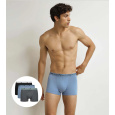 DIM COTTON STRETCH BIO BOXER 3x - Pánské boxerky z bio bavlny 3ks - šedá - modrá - černá