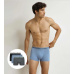 DIM COTTON STRETCH BIO BOXER 3x - Pánské boxerky z bio bavlny 3ks - šedá - modrá - černá