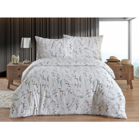 Povlečení francouzské krep 200x200, 70x90 Verona natur