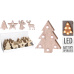 osvětlení vánoční MOTIV LED 13x10x2cm, dřevo/přírodní vzhled, mix 4 dekory