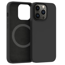 ER POWER Silikonový kryt CARNEVAL SNAP pro iPhone 14 s MagSafe - černá