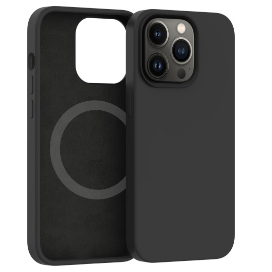 ER POWER Silikonový kryt CARNEVAL SNAP pro iPhone 14 s MagSafe - černá