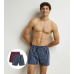 DIM COTTON STRETCH LOOSE BOXER 2x - Pánské volné boxerky 2 ks - tmavě červená - tmavě modrá