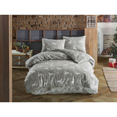 Prodloužené flanelové povlečení 140x220, 70x90 Escama grey
