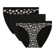 DIM LES POCKETS COTTON SLIP 3x - Dámské bavlněné kalhotky 3 ks - černá - bílá