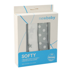 Látkové bavlněné pleny New Baby Softy s potiskem 70 x 70 cm 4 ks šedo-bílé Látkové bavlněné pleny New Baby Softy s potiskem 70 x 70 cm 4 ks šedo-bílé