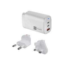 ER POWER 65W GaN síťový adaptér 2xUSB-C PD/USB-A bílý ER POWER 65W GaN síťový adaptér 2xUSB-C PD/USB-A bílý