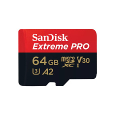 SanDisk Extreme PRO/micro SDXC/64GB/200MBps/UHS-I U3 / Class 10/+ Adaptér