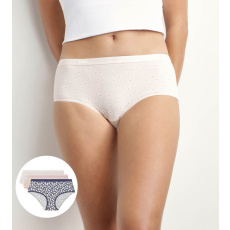 DIM LES POCKETS COTTON BOXER 3x - Dámské bavlněné kalhotky 3 ks - světle růžová - bílá - modrá