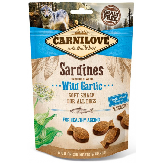 Carnilove Dog Semi Moist Snack Sardines & Wild garlic 200g 3+1 ZDARMA