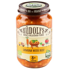 Rudolfs BIO Lasagne s hovězím masem 190 g (od 8 měsíců) Rudolfs BIO Lasagne s hovězím masem 190 g (od 8 měsíců)