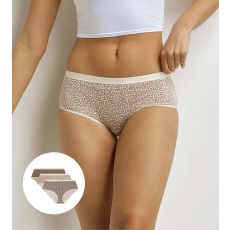 DIM LES POCKETS COTTON BOXER 3x - Dámské bavlněné kalhotky 3 ks - světle hnědá - smetanová