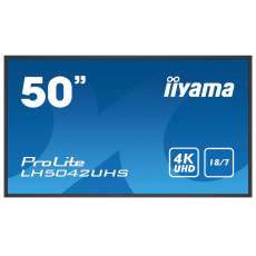 50'' iiyama LH5042UHS-B3: VA, 4K UHD, 500cd/m2, 18/7, LAN, Android 8.0, černý