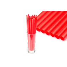 Plastová brčka Jumbo 8x250mm, červená 150ks (znovu použitelná)