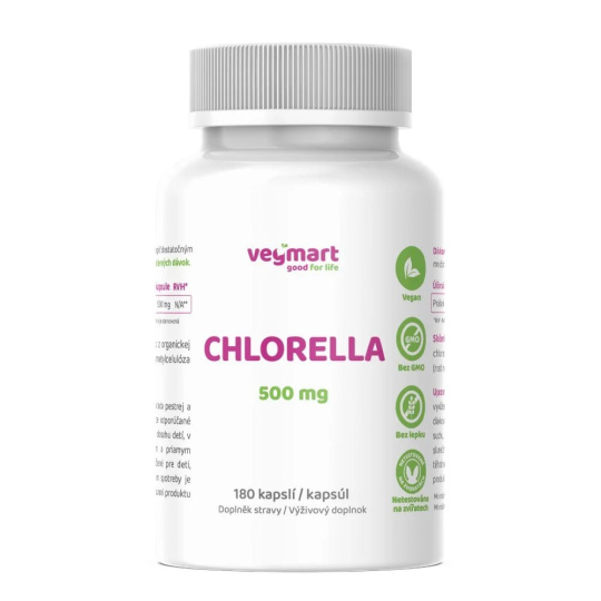 Vegmart Chlorella 500 mg, 180 kapslí>