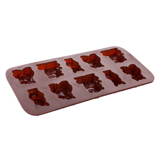 forma na čokoládu zvířátka I 10ks 20,4x10,5x1,4cm silikon HN
