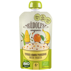 Rudolfs BIO kapsička Obilná 3zrnná kaše s ovocem 110 g Rudolfs BIO kapsička Obilná 3zrnná kaše s ovocem 110 g
