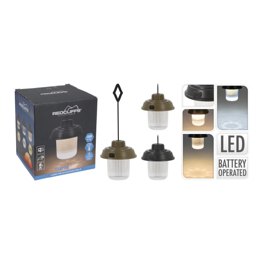 svítilna kempingová 10,5x10,5cm 3,7V, USB nabíjecí, 3 režimy