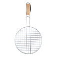 mřížka opékací kulatá pr.30cm BBQ, dřev. rukojeť
