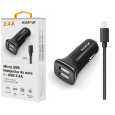 ALIGATOR Nabí. do auta microUSB 2,4A TCH černá
