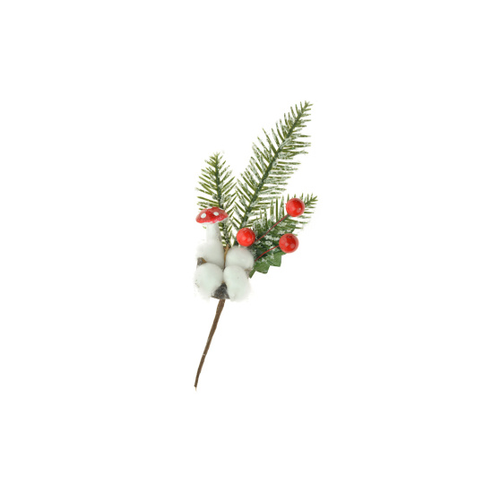 Vánoční dekorace houba muchomůrka na větvičce