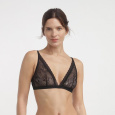 DIM ROMANCE TRIANGLE WIREFREE BRA - Dámská krajková podprsenka bez kostic - černá
