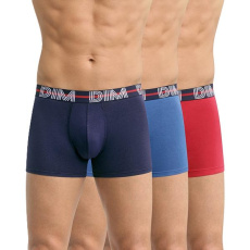 DIM POWERFUL BOXERS 3x - Pánské boxerky 3 ks - červená - tmavě modrá - světle modrá