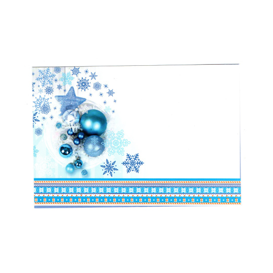 Vánoční obálky 177 x 120 mm - Modré ozdoby OB48