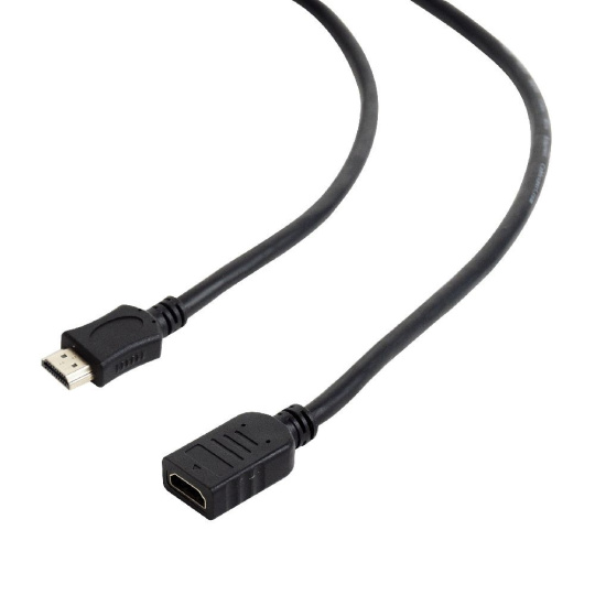 Kabel CABLEXPERT HDMI-HDMI 3m, 1.4, M/F stíněný, zlacené kontakty, prodlužovací, černý