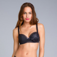PLAYTEX UNDERWIRE BALCONNETTE BRA - Dámská krajková podprsenka s kosticemi (balkonetka) - černá