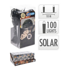 osvětlení vánoční solární 2,0m 100LED teplá BÍ, drát osvětlení vánoční solární 2,0m 100LED teplá BÍ, drát