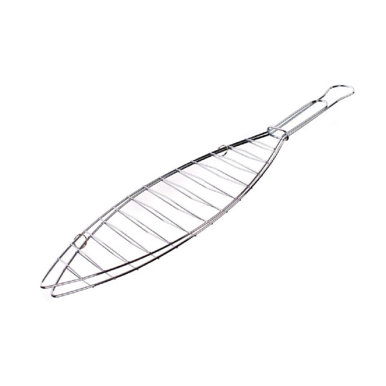 opékač na rybu 30cm BBQ, dřev. rukojeť