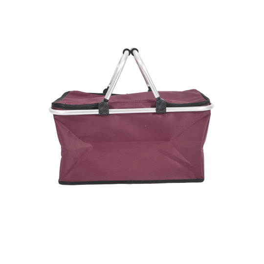 košík nákupní skládací TERMO 46x27x23cm Al+polyester ČRV