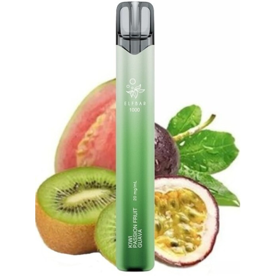 Elf Bar 1000 Kiwi Passion Fruit Guava 20 mg 1000 potáhnutí - balení 10 ks