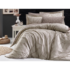 Francouzské povlečení Satén 240x220, 70x90cm Rovena mocca Francouzské povlečení Satén 240x220, 70x90cm Rovena mocca