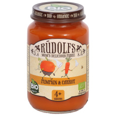Rudolfs BIO Příkrm dýně a mrkev 190 g Rudolfs BIO Příkrm dýně a mrkev 190 g