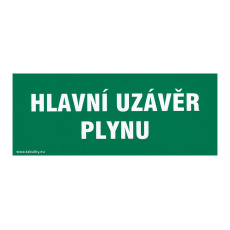 tabulka - HLAVNÍ UZÁVĚR PLYNU 210x87mm samolepicí