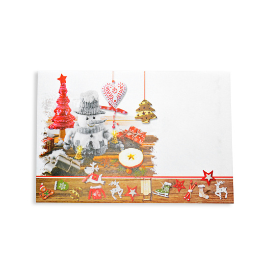 Vánoční obálky 177 x 120 mm - Sněhulák s dekoracema