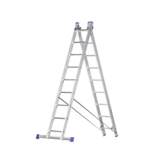 žebřík Al un. 2d. 9př. 2,43/3,99m VHR H 2x9 nosnost 150kg ELKOP