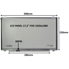 LCD PANEL 17,3'' FHD 1920x1080 30PIN MATNÝ IPS / ÚCHYTY NAHOŘE A DOLE