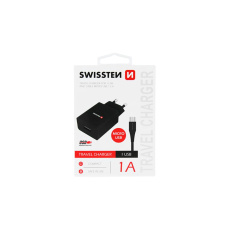 Síťový adaptér Swissten 1A + kabel micro USB, Černý
