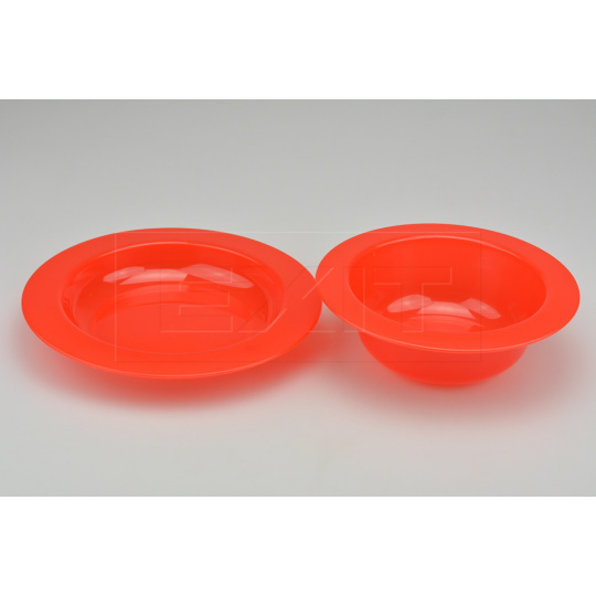 Dětské talíře TVAR set mělký+hluboký (20+17cm) - Červené