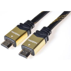 PremiumCord GOLD HDMI + Ethernet kabel, zlac., 3m