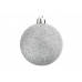 Vánoční koulička (6cm) - Stříbrná, se třpytkami, 1ks