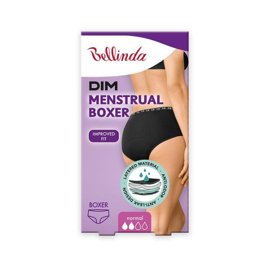 MENSTRUAL BOXER NORMAL - Bavlněné menstruační kalhotky - černá