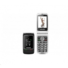 EVOLVEO EasyPhone FG, vyklápěcí mobilní telefon 2,8" pro seniory s nabíjecím stojánkem, černá