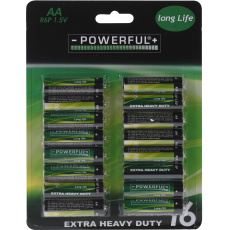 baterie EXTRA HEAVY DUTY AA (16ks)