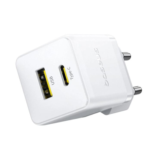 Baseus Rychlonabíječka do sítě Palm 30W 1xUSB-A 1xUSB-C PD QC 3.0 bílá